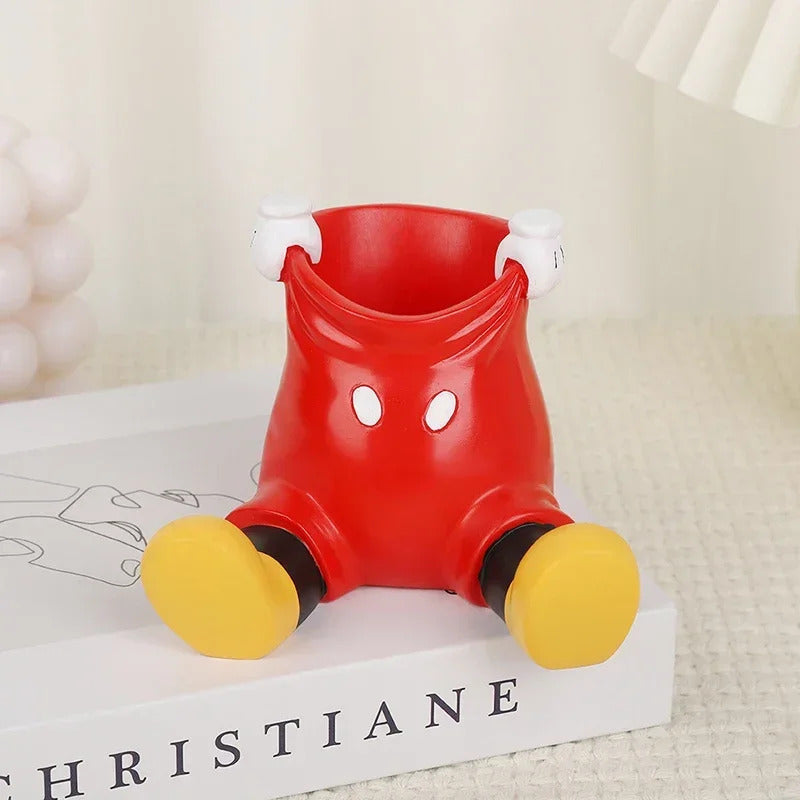 2025 New Disney Mickey Pen Container Phone Holder Cartoon Figure Makeup Stationery Desktop Decoration Student Kid Women Gift