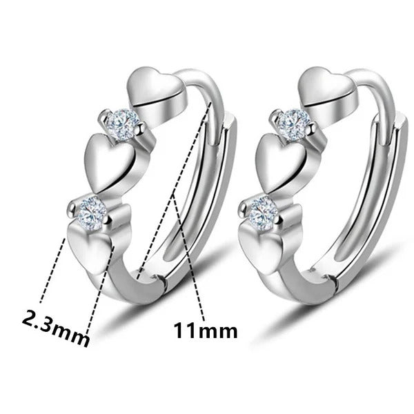 1 Pair Love Heart Cubic Zirconia Earrings Therapy Acupoints Slimming Ear Magnetic Weight Loss Jewelry Girls Fashion Accessories