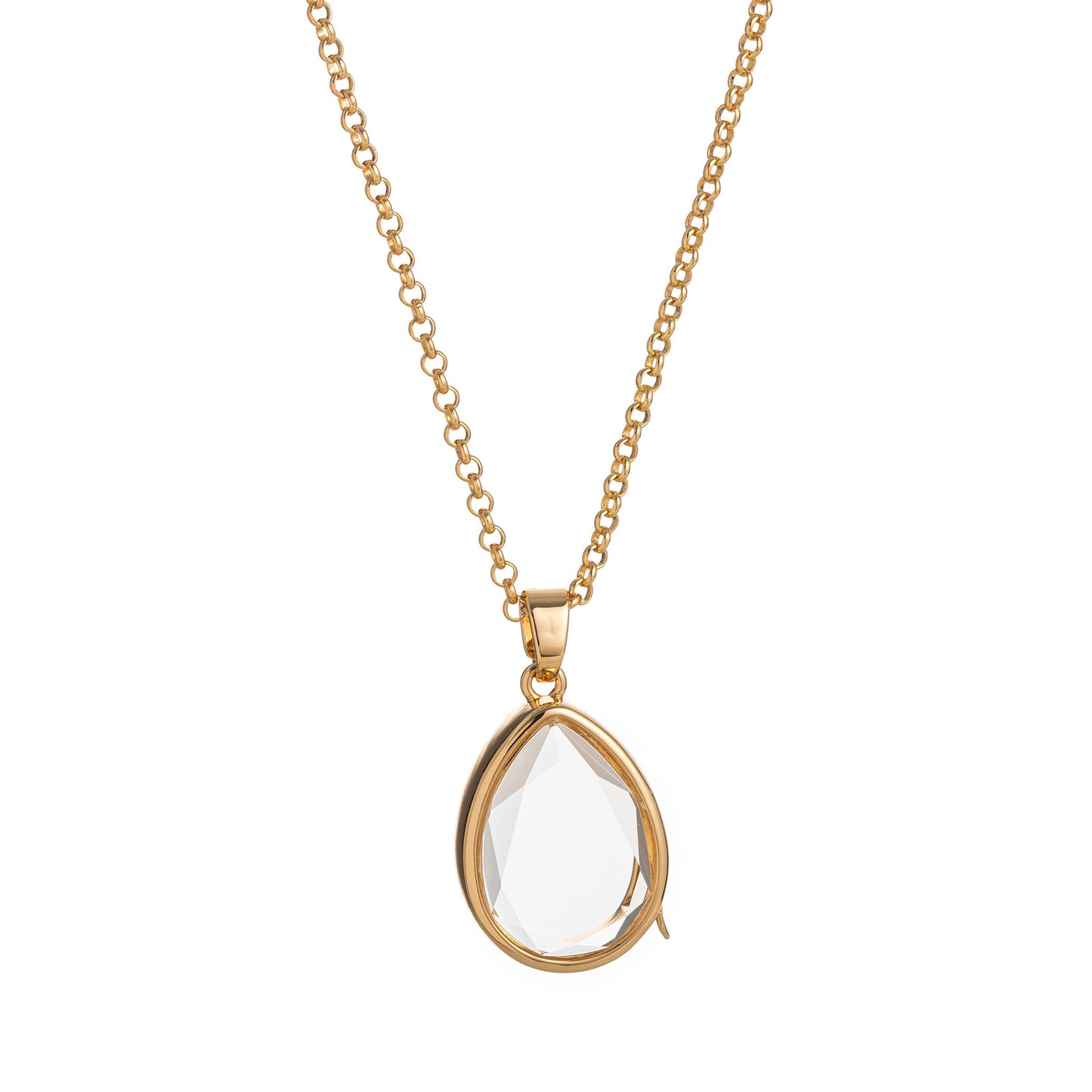 Retro Personality Photo Box Pendant Necklace Openable DIY Pendant Hollow Design Transparent Box 18K Gold Color Retention
