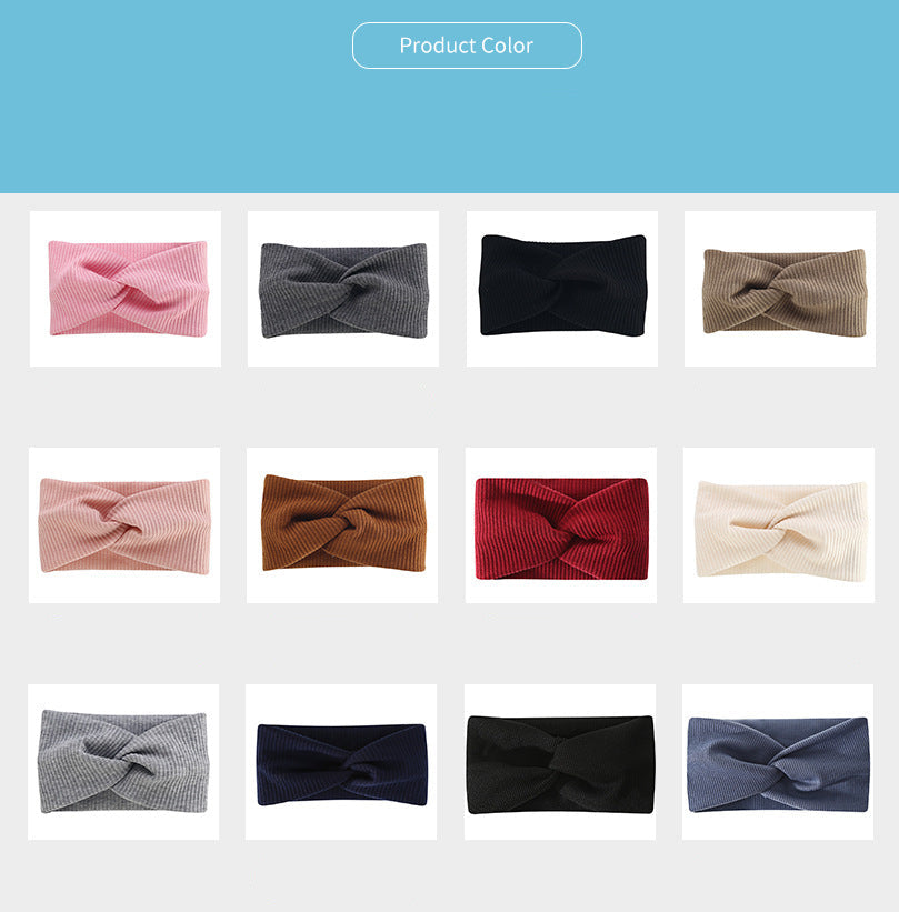 Bohemian Sports Wide Headband Foreign Trade Style Ribbed Cotton Cross Yoga Sports Elastic Headband