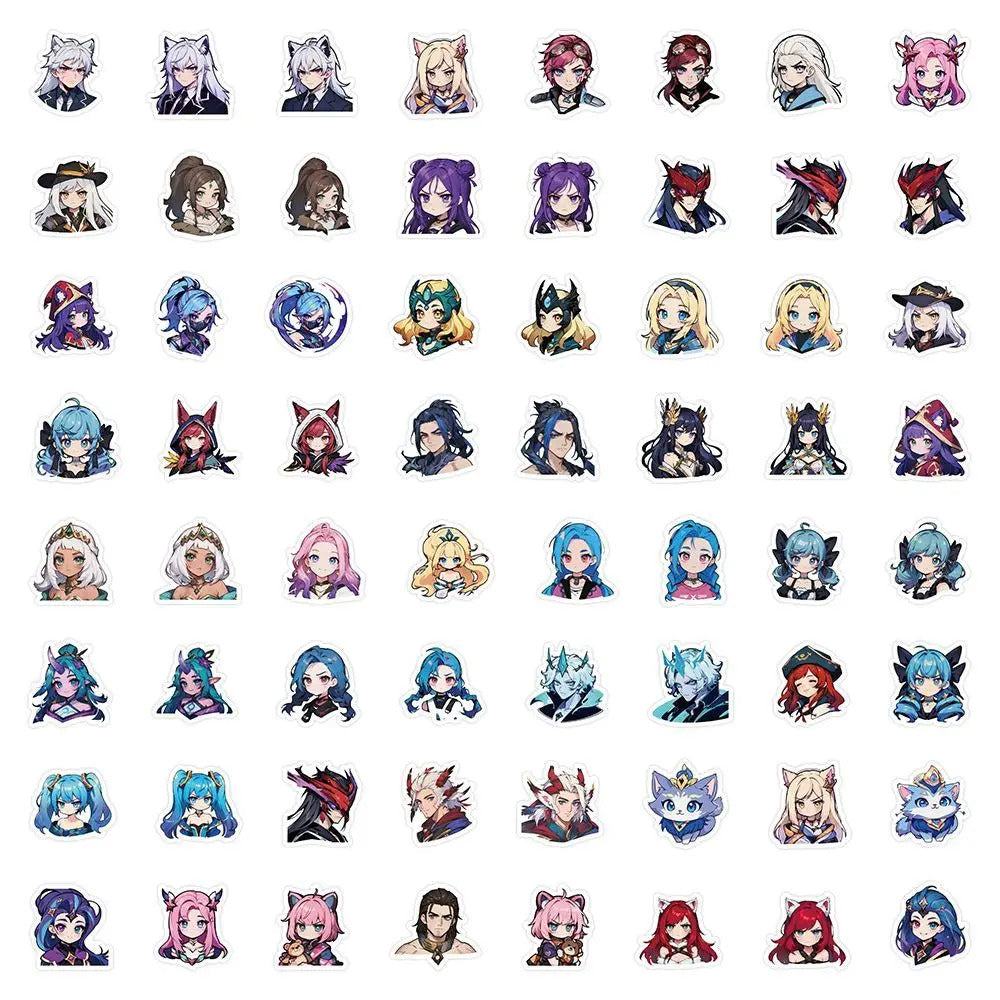 60 sheets LOL League of Legends Q-version characters sexy and cute Gwynn Wing En phone case, notebook ledger waterproof stickers
