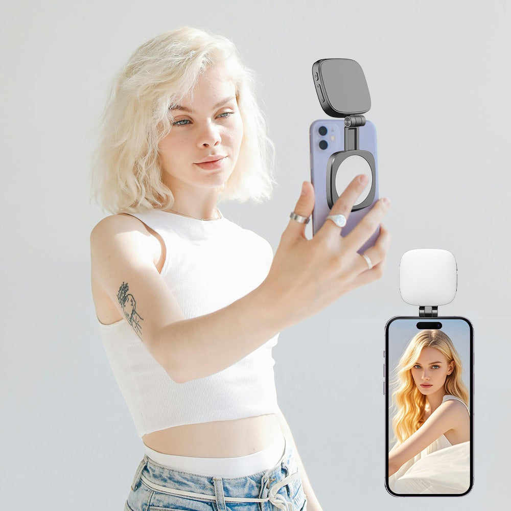 Beauty Magnetic Selfie Phone Fill Light with Built-in Makeup Mirror buy one, get one free