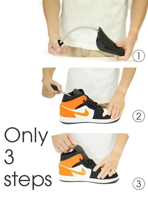 1 Pair Practical Plastic Adjustable Length Durable Black Women Men Anti Deformation Aluminum Shoe Accessories for Sneakers