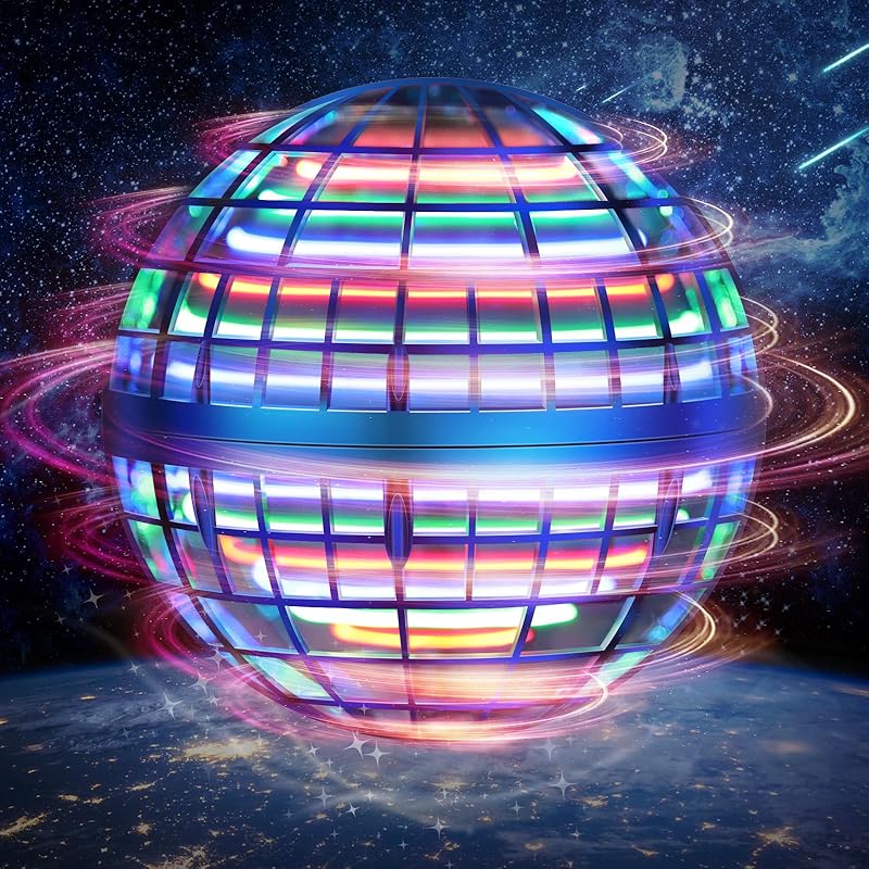 Flying Orb Ball Toy, Hover Ball Boomerang Fly Fidget Spinner, Cool Toys Gifts Hand Mini Drone Cosmic Globe, Indoor Outdoor Toys(Blue)