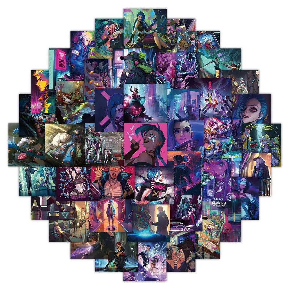 60 sheets LOL League of Legends Q-version characters sexy and cute Gwynn Wing En phone case, notebook ledger waterproof stickers