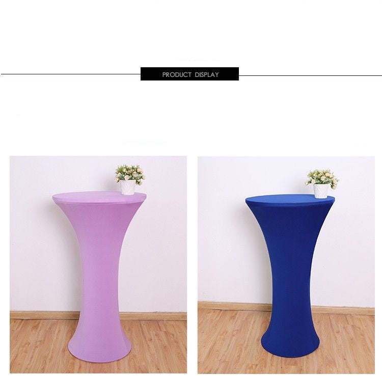 Elastic Round Table Cover Cocktail Table Cover Bar Table Cover Tablecloth Exhibition Hotel Banquet Decorative Tablecloth Round Table
