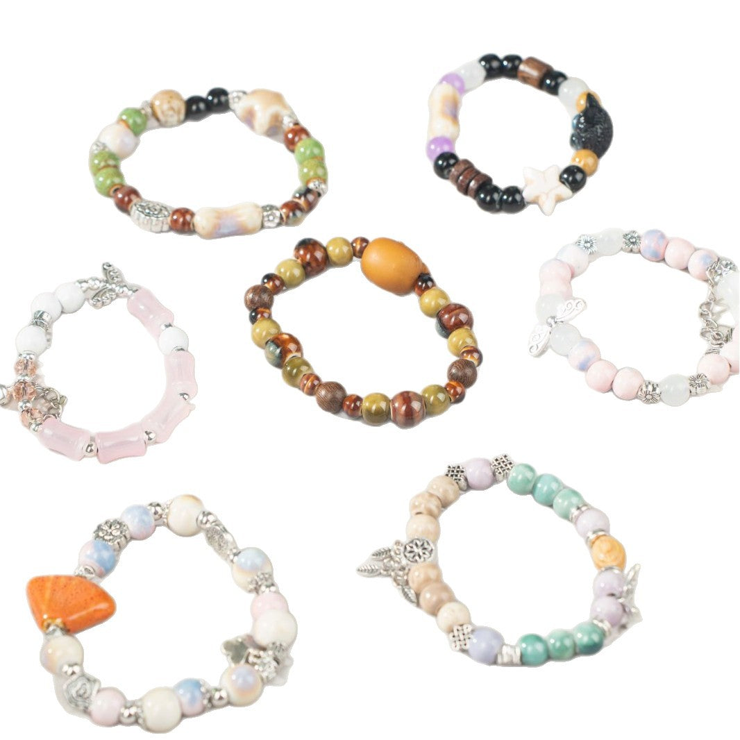 Jingdezhen Ceramic Jewelry Ethnic Style Simple Mixed Style Women's Gift Bracelet