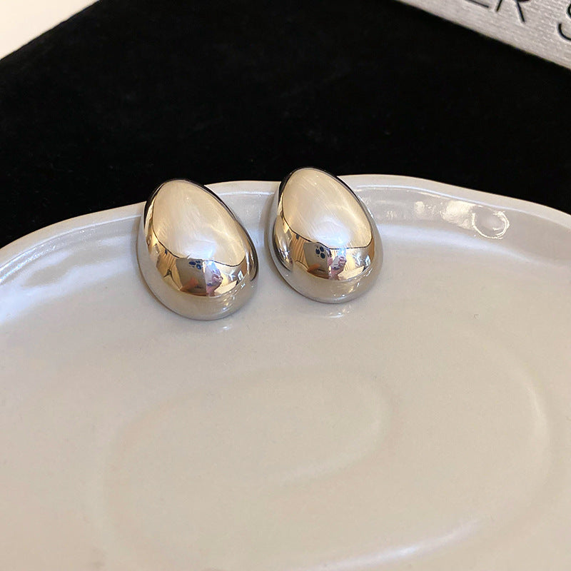 Simple Heart Circle Earrings Fashion Versatile Geometric Ear Clips Ear Studs Light Luxury High-end Feel Earrings for Women