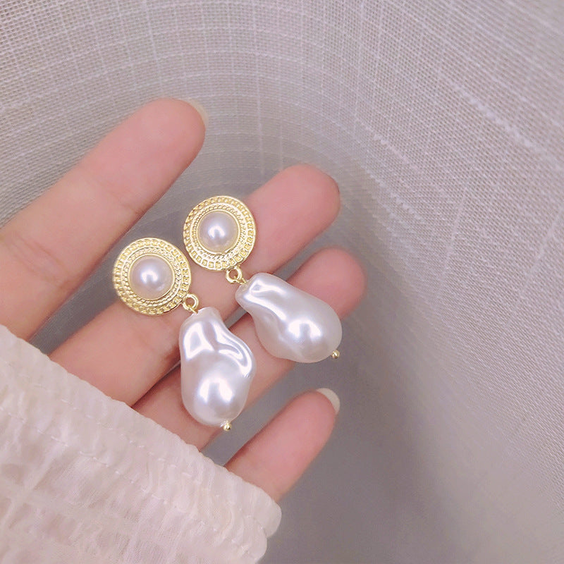 Earrings Pearl Style Elegant High-end Drop Earrings Sophisticated Heart-shaped Earrings Simple Internet Celebrity Ear Jewelry 925 Silver Needle