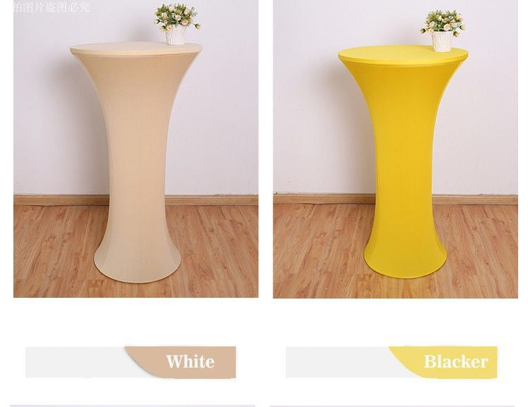 Elastic Round Table Cover Cocktail Table Cover Bar Table Cover Tablecloth Exhibition Hotel Banquet Decorative Tablecloth Round Table
