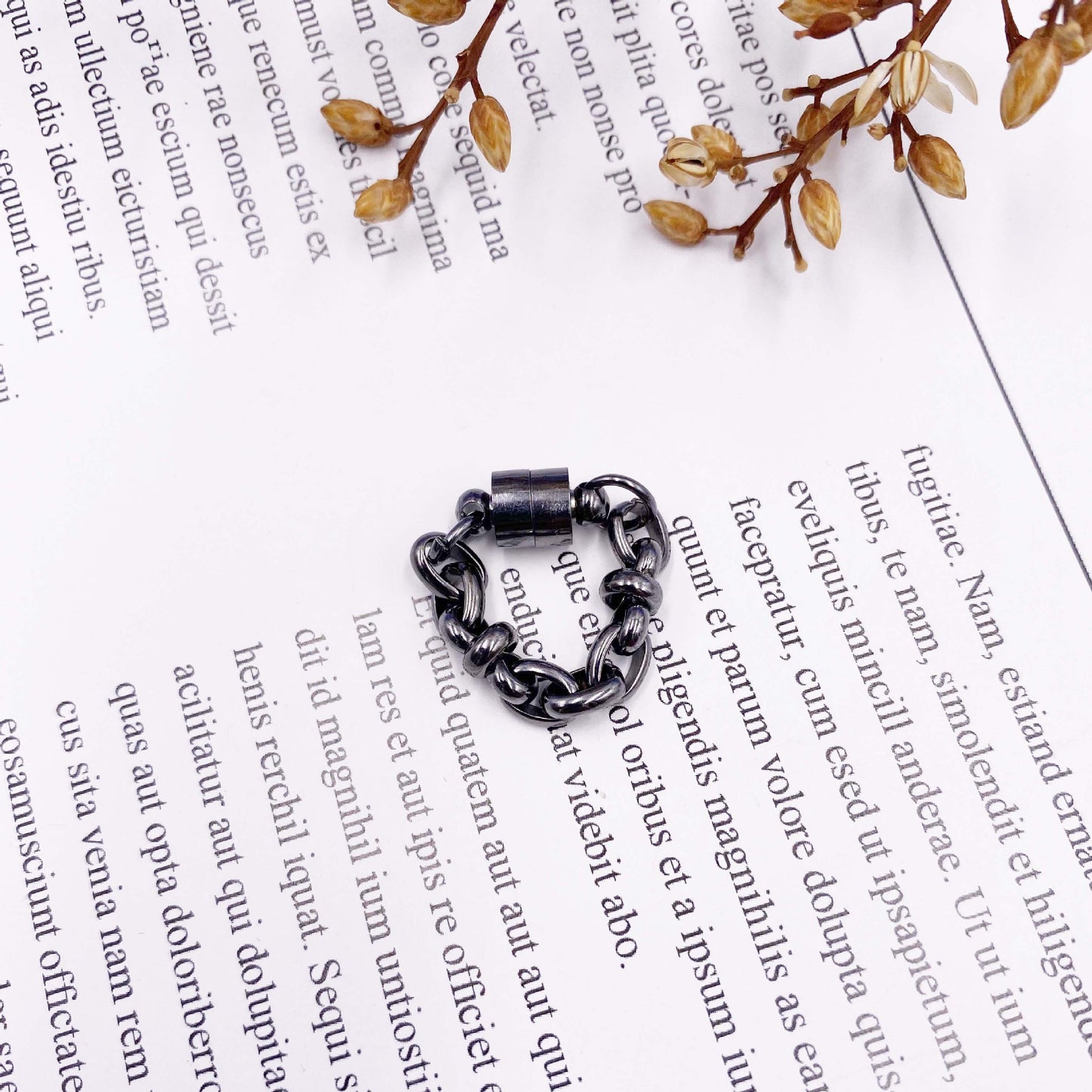 Metal Chain Magnetic Hoop Earrings for Women, Simple Versatile Elegant Non-Pierced Round Earrings, Minimalist Style Ear Jewelry