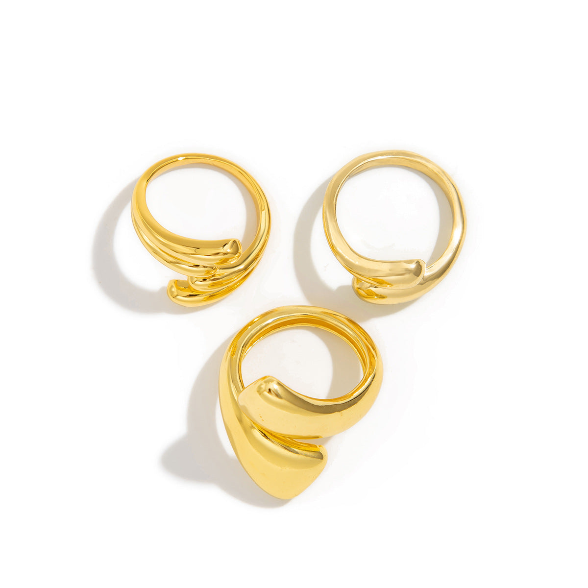 Ins Minimalist Style Trendy Exaggerated Mirror Versatile Ring Personality Alloy Hugging Ring