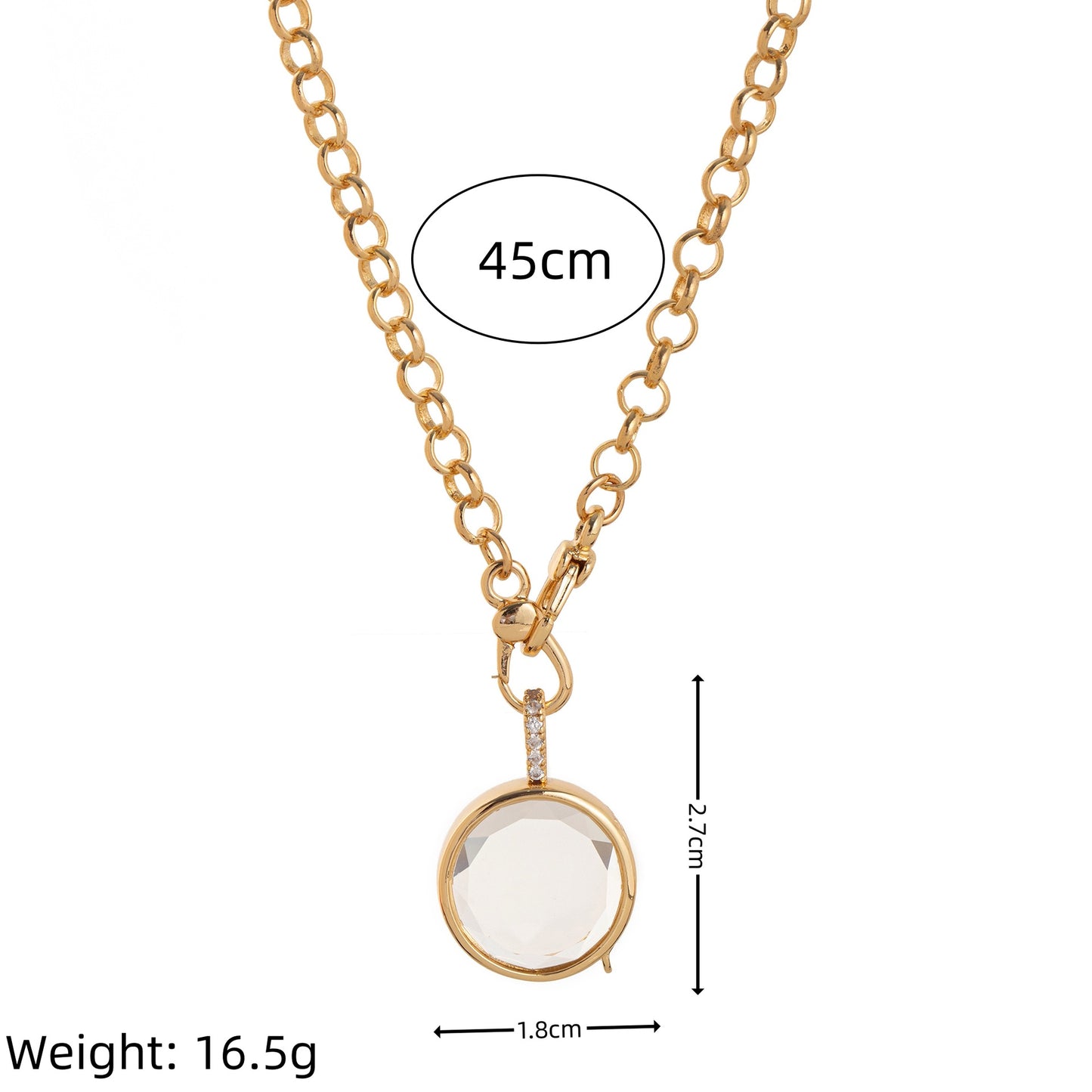 Retro Personality Photo Box Pendant Necklace Openable DIY Pendant Hollow Design Transparent Box 18K Gold Color Retention
