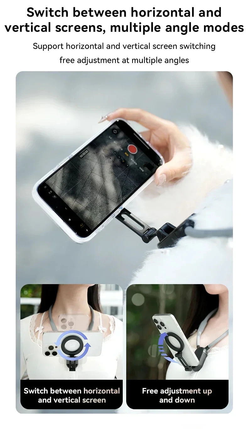 Neck Strap Lazy Bracket 360 Rotating Magnetic Phone Holder Portable Hands-Free Phone Clip Strong Magnet Comfortable Phone Mount