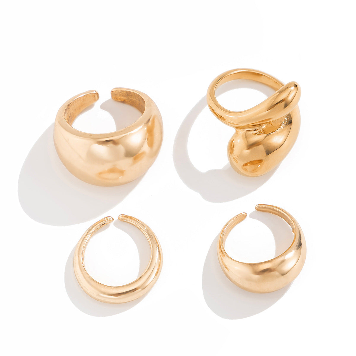 Ins Minimalist Style Trendy Exaggerated Mirror Versatile Ring Personality Alloy Hugging Ring