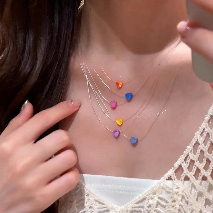 2025 New Dopamine Color Apple XINGX Beaded Necklace Internet Celebrity Light Luxury Minority Summer Colorful Clavicle Chain
