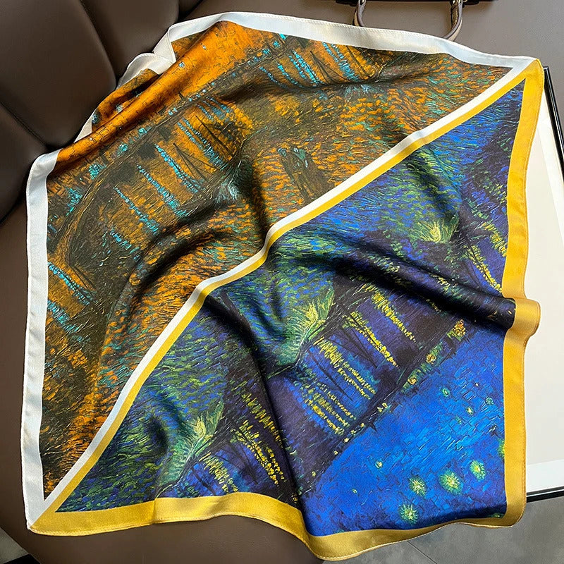 Scarf 100% Silk Bandana Women Square Scarves Wrap Kerchief Mulberry Spring Fashion Luxury High Quality Headband Hijab Shawls
