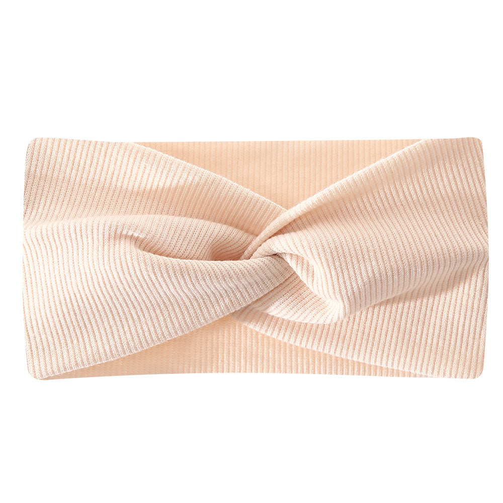 Bohemian Sports Wide Headband Foreign Trade Style Ribbed Cotton Cross Yoga Sports Elastic Headband