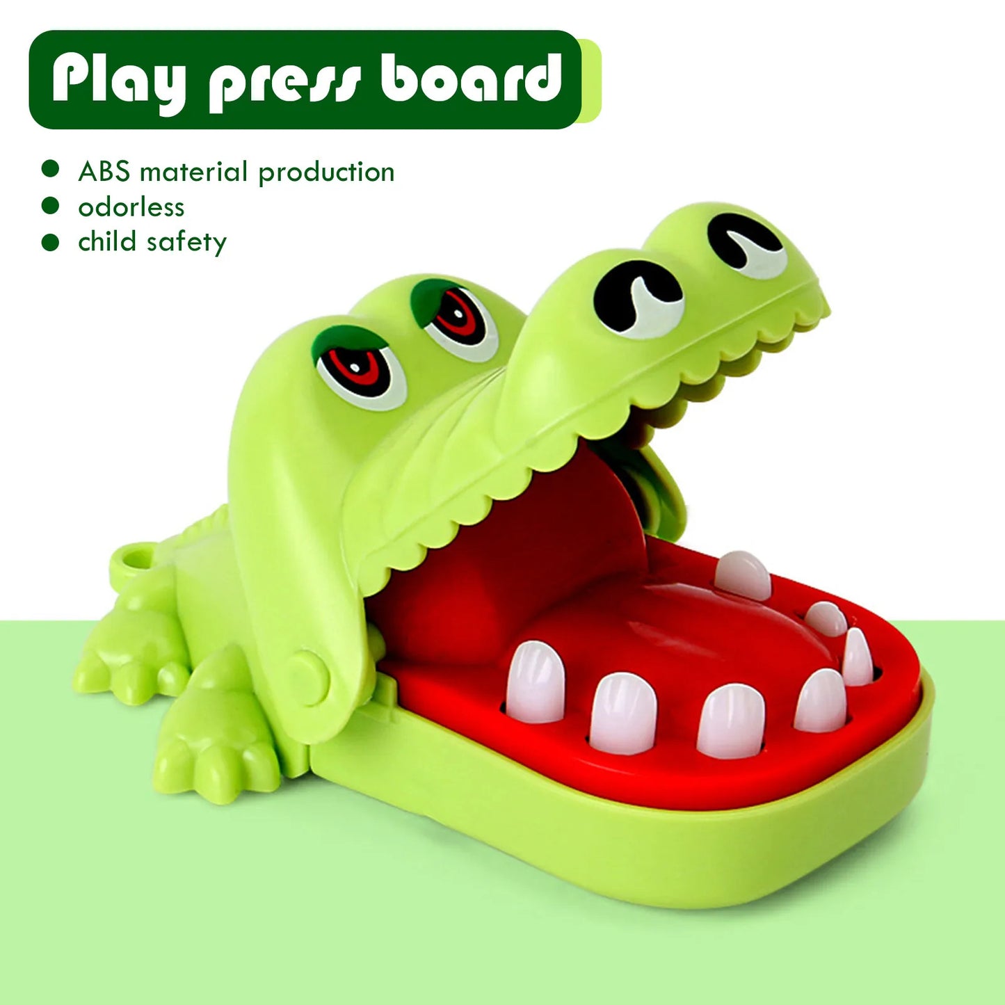 Crocodile Teeth Dentist Game ABS Crocodile Biting Finger Game Family Tabletop Party Toy Funny Gags Toy with Keychain for Kids