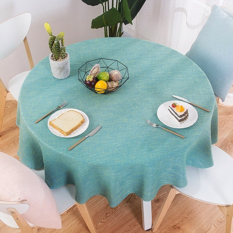 .. Simple Restaurant Fresh Creative Dining Table Simple Chinese round Tablecloth Fabric round Household Plain Stool