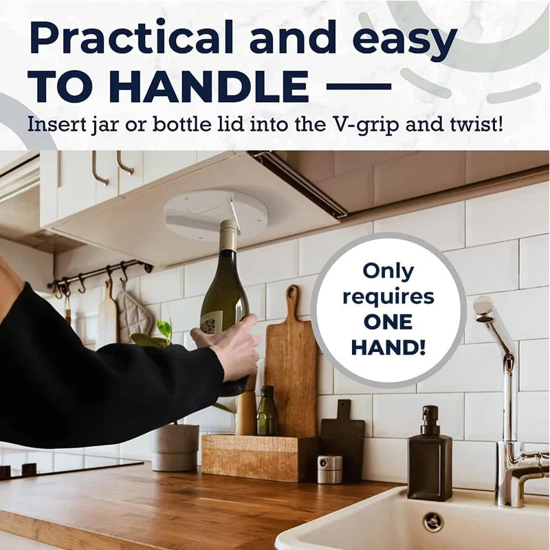 1pc Under Cabinet Jar Openers for Weak Hand Easy Grip, Arthritis jar opener, One Handed Gadgets & Bottle Opener Kitchen Tools