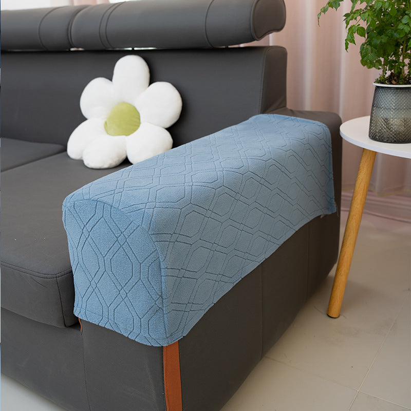 Sofa Armrest Covers Pair Sofa Side Armrest Protectors Extended Non-Slip Fabric Armrest Elastic Covers Full Coverage