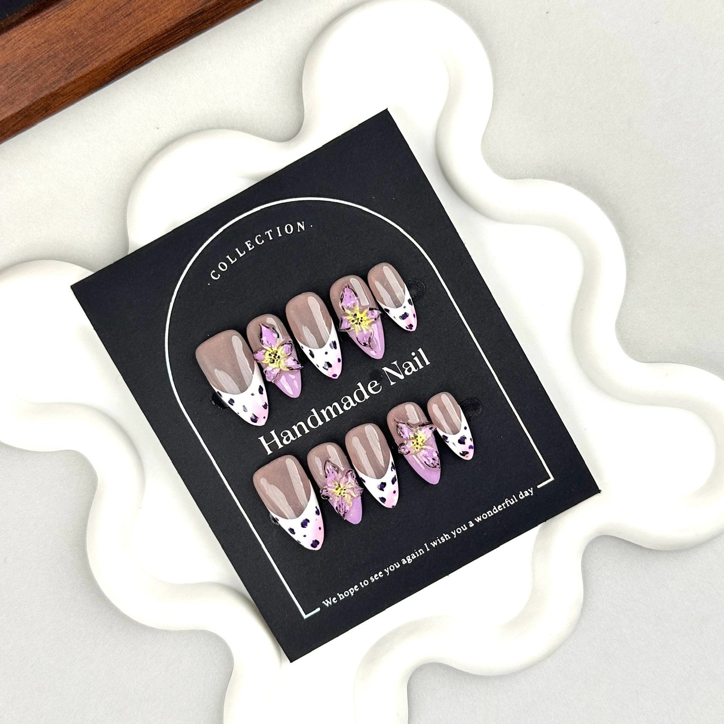 Pure Handmade Carved Nail Stickers Wearable Nail Pieces High-end Autumn Winter European and American Cross-border Wholesale Handmade Pure