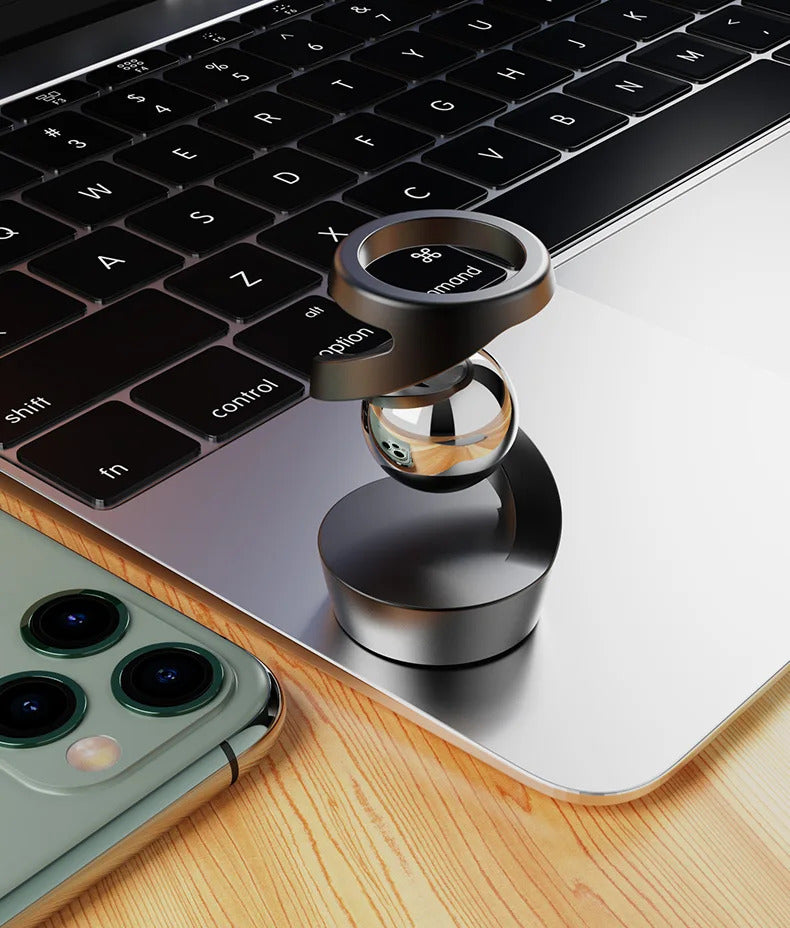 Desktop Rotating Gyroscope Finger Fidget Spinner Toy All Aluminum Alloy Spinning Gyro Silver Metallic Accents For Adults Gift