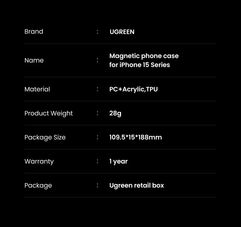 UGREEN Magnetic Case for iPhone 16 15 14 13 Pro Max Case Shockproof Cover for iPhone 16 Pro Max 15 Plus 16pro Macsafe TPU Cases