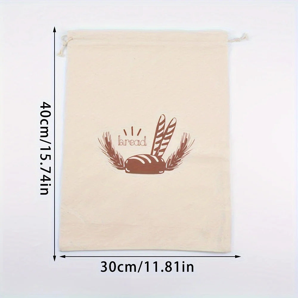 Linen Bread Bag Reusable Baguette Cotton Drawstring Storage Bag Loaf Homemade Bread Fresh Eco Friendly Keeping for Baguette