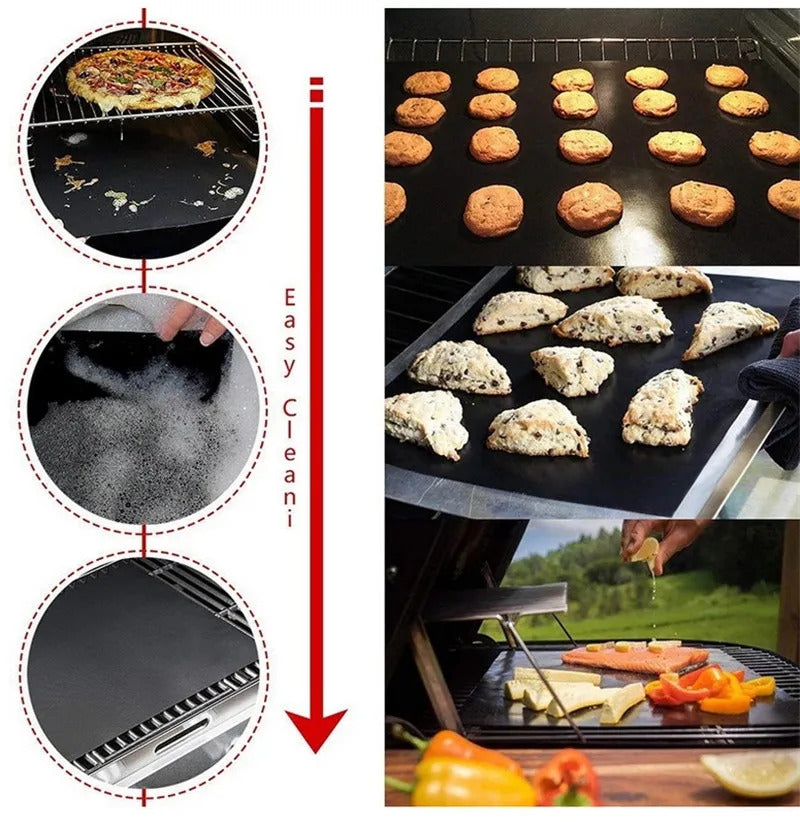 1/5/10pcs Nonstick BBQ Grill Mat 40*33cm Baking Mat BBQ Tools Cooking Grilling Mat Heat Resistance Barbecue Sheet Kitchen Tools