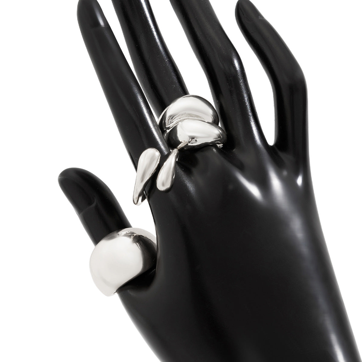 Ins Minimalist Style Trendy Exaggerated Mirror Versatile Ring Personality Alloy Hugging Ring