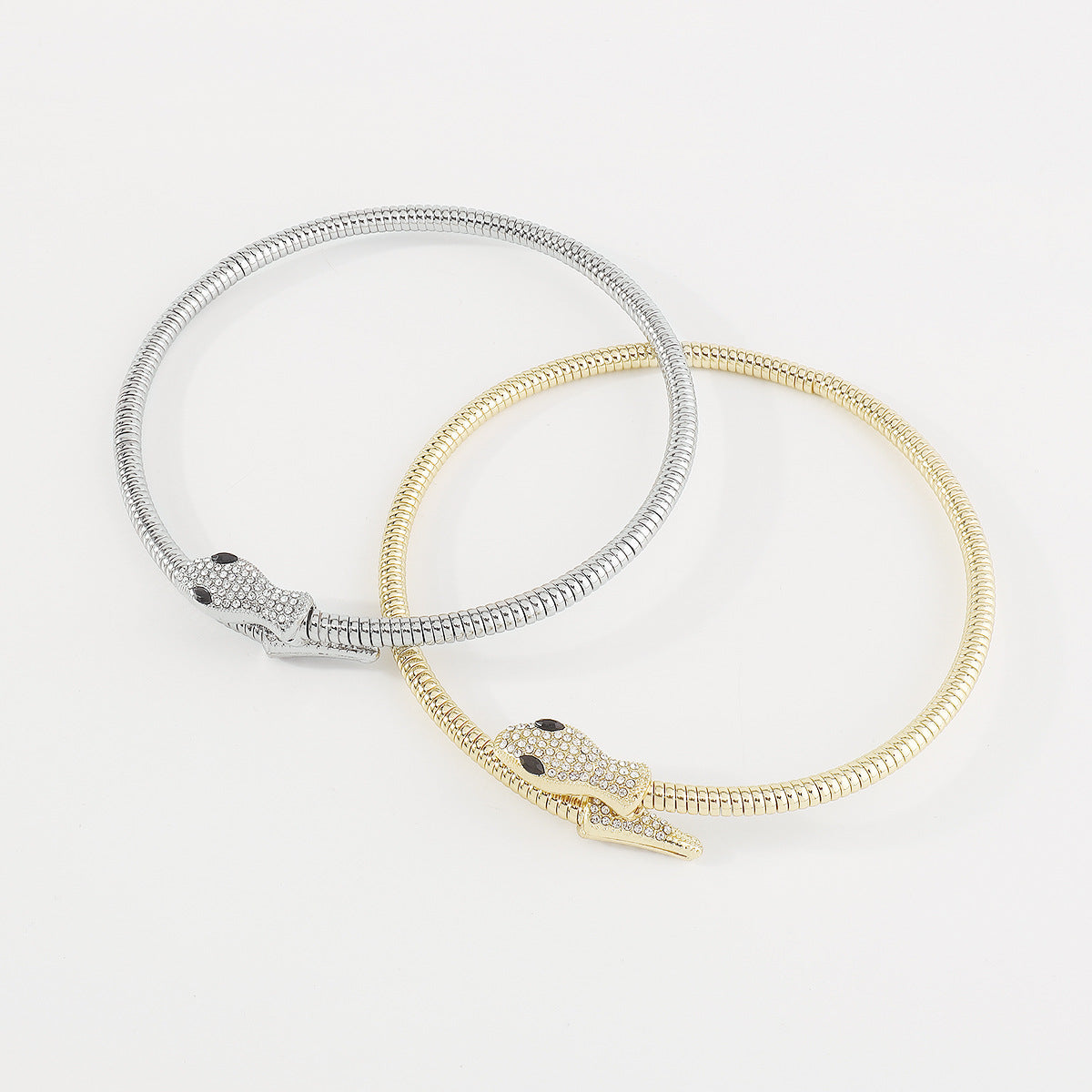 Exaggerated Snake Necklace Punk Personality Hip-Hop Style Necklace Trendy Cool Street Style Show Micro-Inlaid Choker