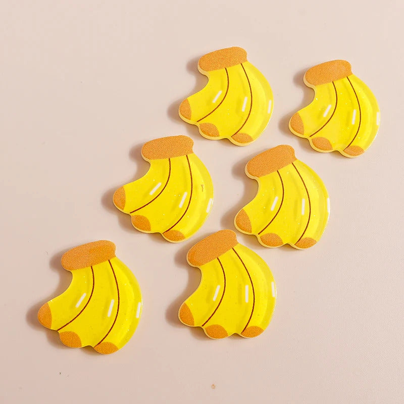 10pcs Mix Cute Mini Fruit Charms Pear Cherry Pineapple Peach Avocado Flat Back Resin Cabochons Scrapbook DIY Jewelry Accessories