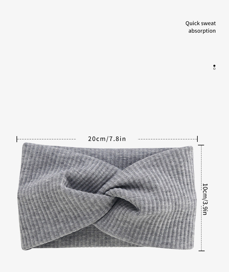 Bohemian Sports Wide Headband Foreign Trade Style Ribbed Cotton Cross Yoga Sports Elastic Headband