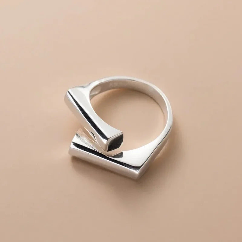 925 Sterling Silver Ring Unique Simple Ring For Women Jewelry Finger Open Vintage Handmade Ring Allergy For Party