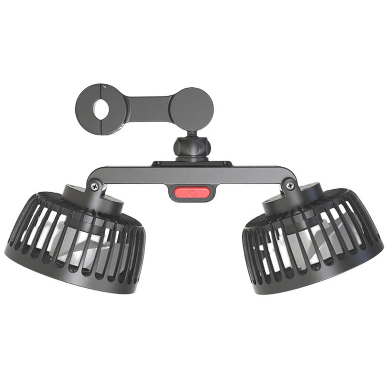 12V/24V Car Fan Cooling Car Fan Dual Head USB Car Fan 3 Speeds Adjustable Auto Cooler Air Fan for Vehicle SUV Car Accessories