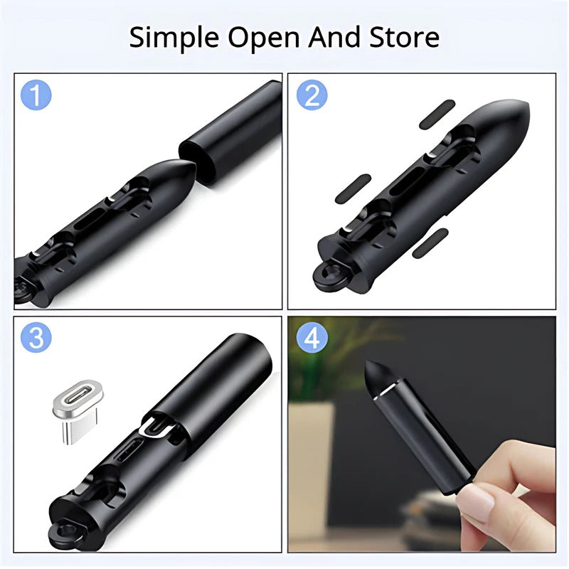 1PC Magnetic Charging USB Tips Storage | Cord Holder Cable Organizer Connector Head Plug Adapter