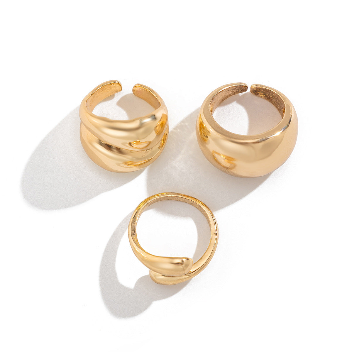 Ins Minimalist Style Trendy Exaggerated Mirror Versatile Ring Personality Alloy Hugging Ring