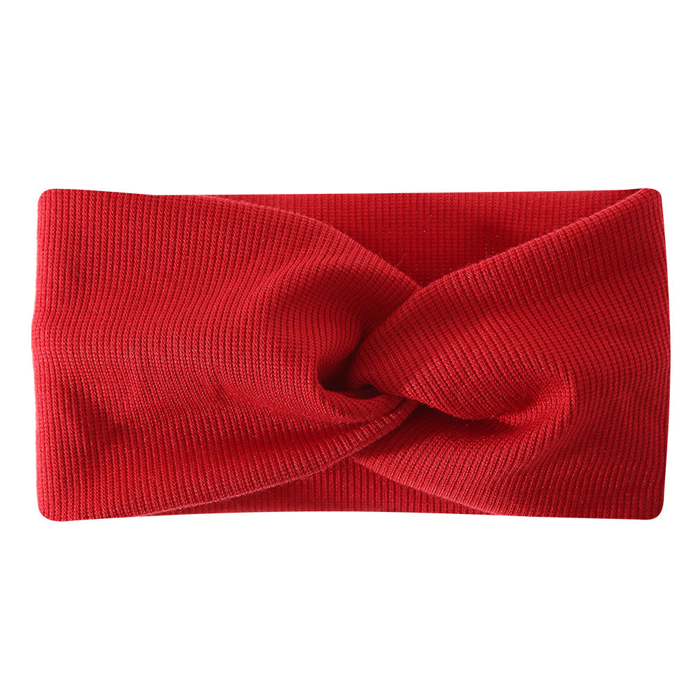 Bohemian Sports Wide Headband Foreign Trade Style Ribbed Cotton Cross Yoga Sports Elastic Headband