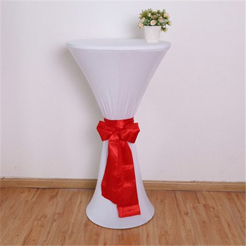 Elastic Round Table Cover Cocktail Table Cover Bar Table Cover Tablecloth Exhibition Hotel Banquet Decorative Tablecloth Round Table