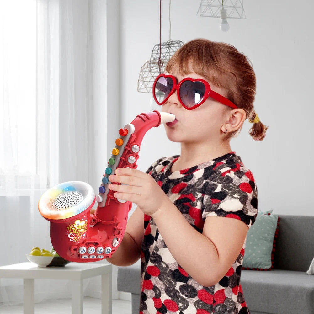 Kids Saxophone Toy Clarinet Toy with Light Music Kids Instruments Early Education Toy for 3 4 5 6 7 Year & Up Old Boy Girls