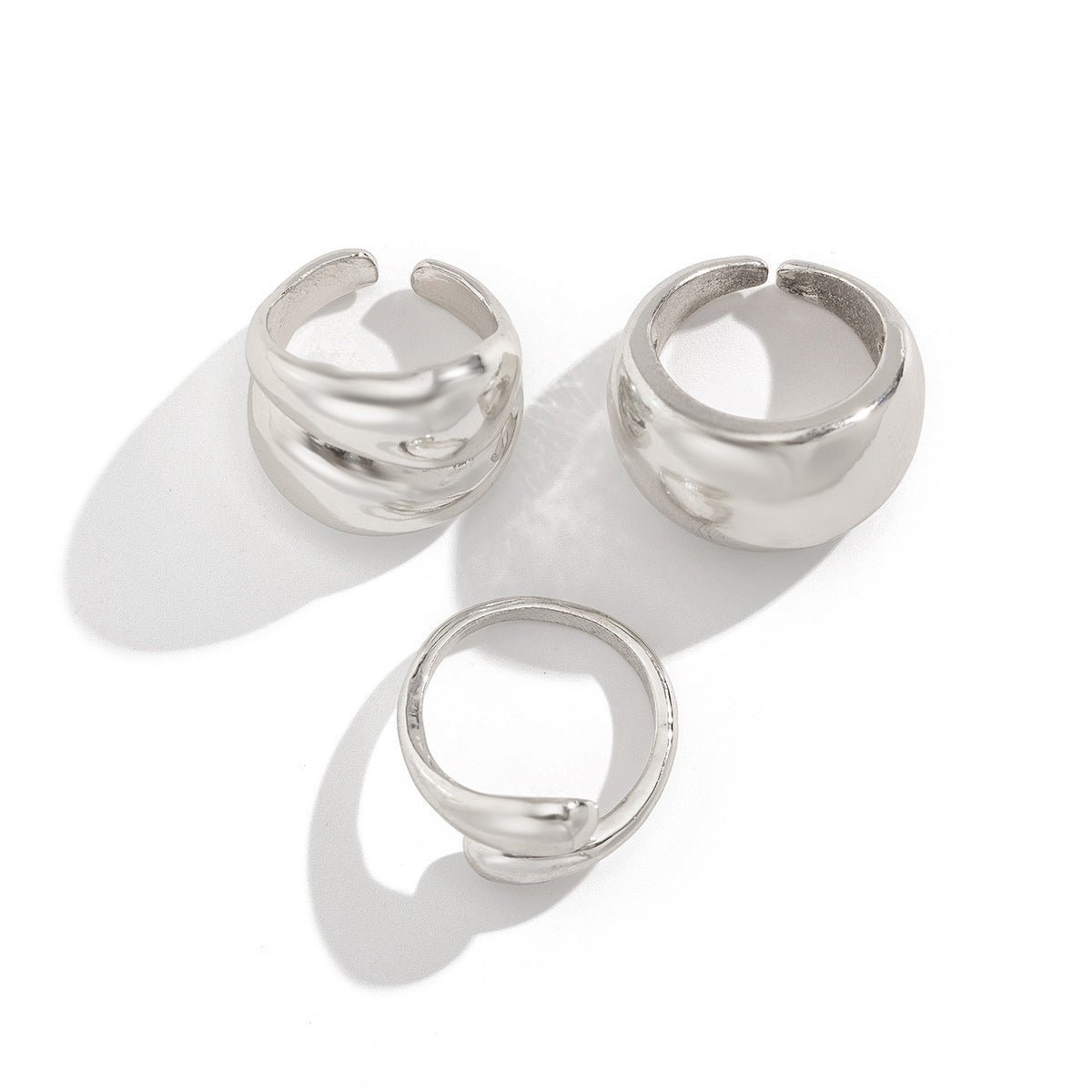 Ins Minimalist Style Trendy Exaggerated Mirror Versatile Ring Personality Alloy Hugging Ring