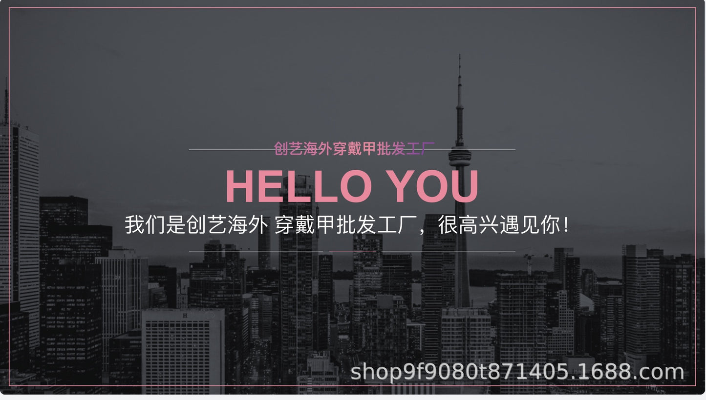 Pure Handmade Carved Nail Stickers Wearable Nail Pieces High-end Autumn Winter European and American Cross-border Wholesale Handmade Pure