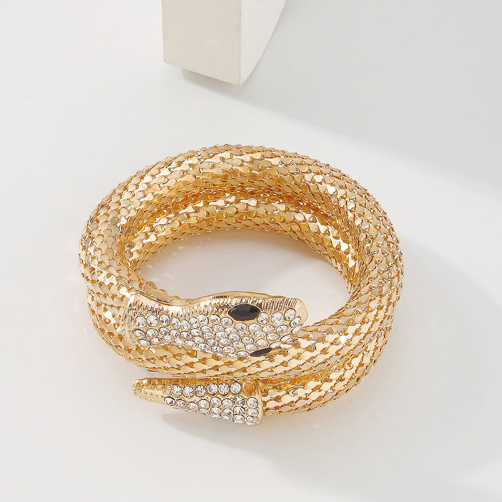 New Exaggerated Alloy Thick Chain Multi-layer Bracelet for Women European and American Fashion Gold Bangle