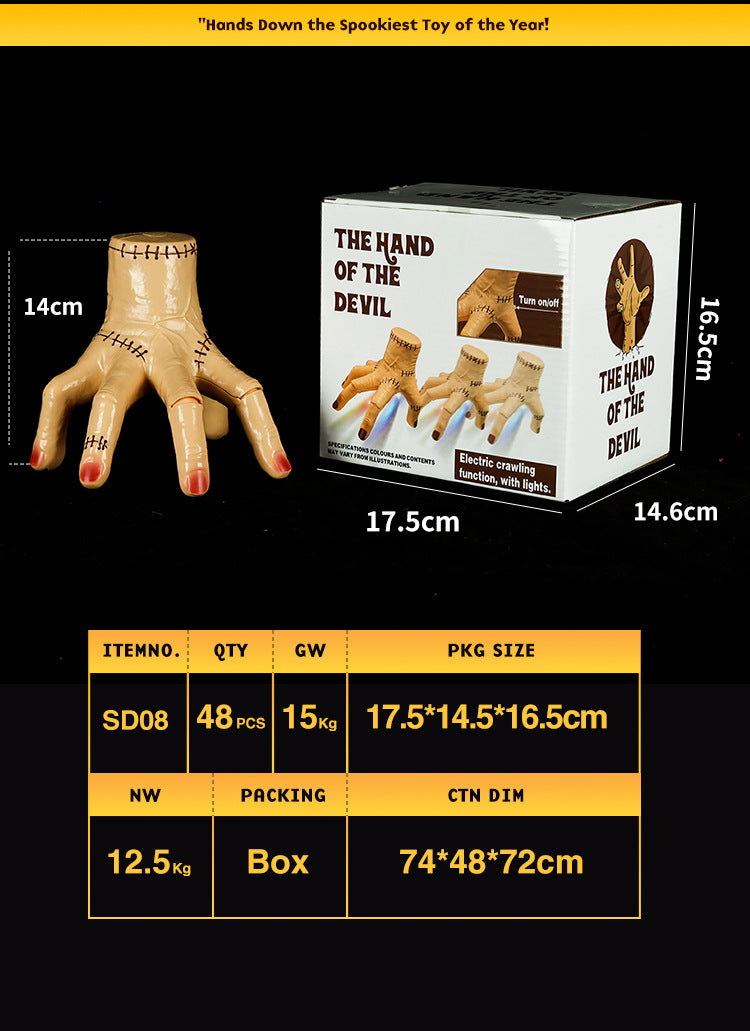 Adam's Dark Lolita Wednesday Toy Crawling Severed Hand Prank Light Music Ghost Hand Halloween Toy