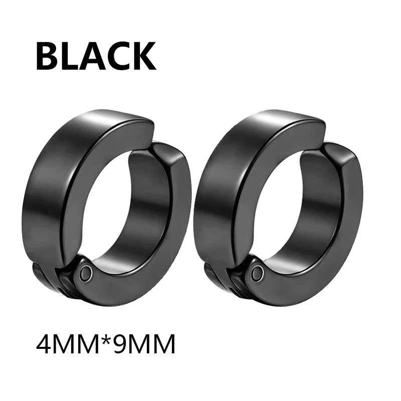 1 Pair Punk Stainless Steel Cross Stars Pendant Ear Clip No Piercing Earrings For Women Hiphop Fashion No ear hole Men Jewelry