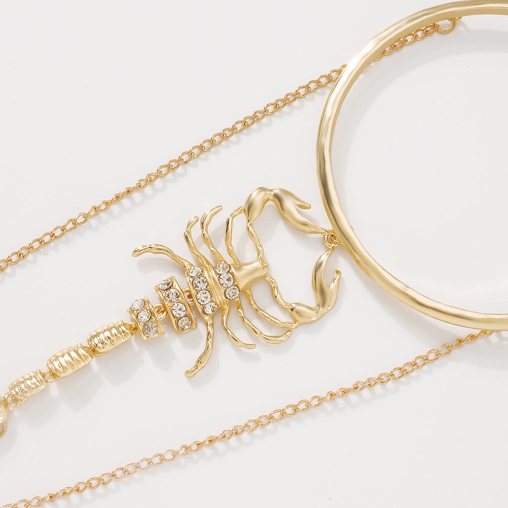 New Exaggerated Alloy Thick Chain Multi-layer Bracelet for Women European and American Fashion Gold Bangle