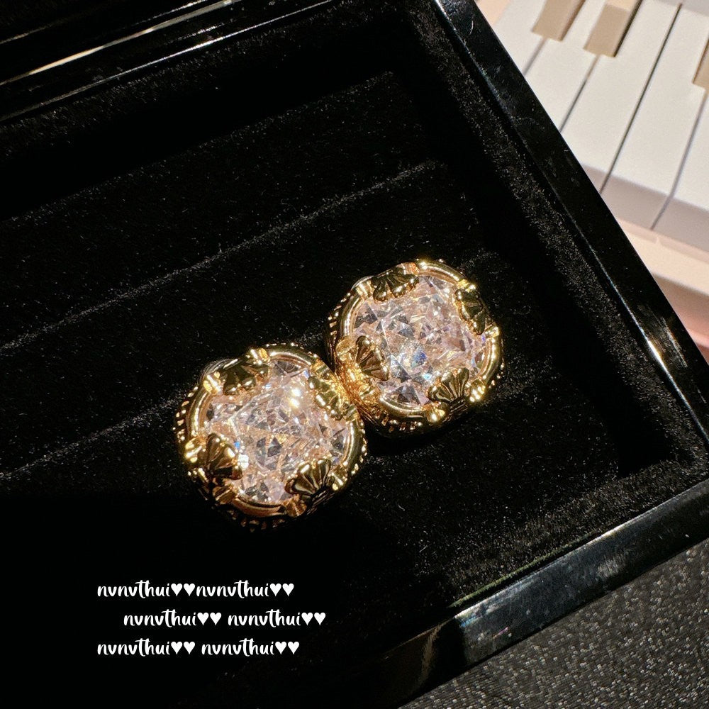 Sparkling PA Pink Cloud Pattern Jellyfish Tassel Gem Earrings Rich Woman's Happy Egg-Shaped Princess Pink Earrings