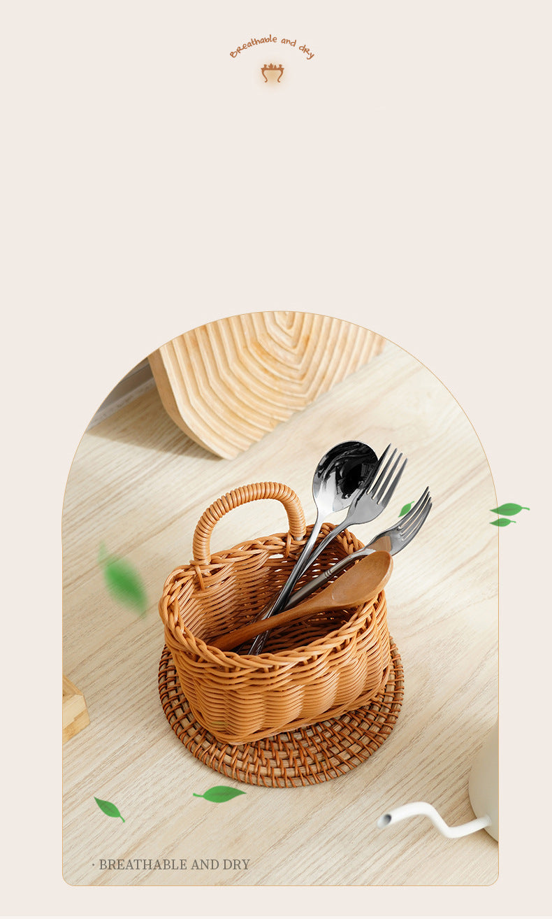Ginger and Garlic Storage Basket Kitchen Small Hanging Basket Wall Storage Basket Put Onion Ginger and Garlic Hand-Woven Basket